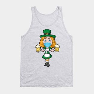 Irish Girl Beers Mask St Patrick's Day Tank Top